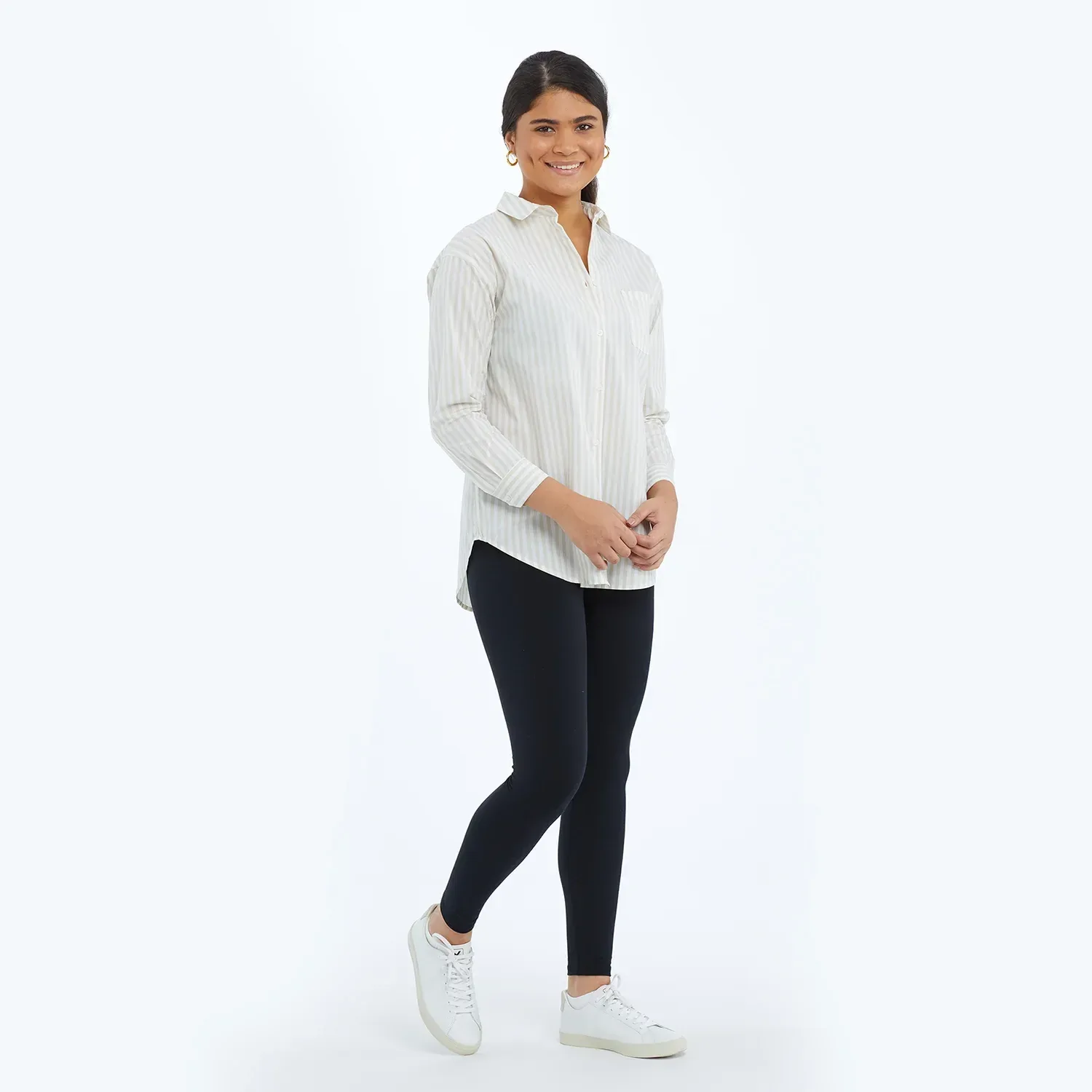 The Perfect Boyfriend Shirt – Oatmeal & White Sand