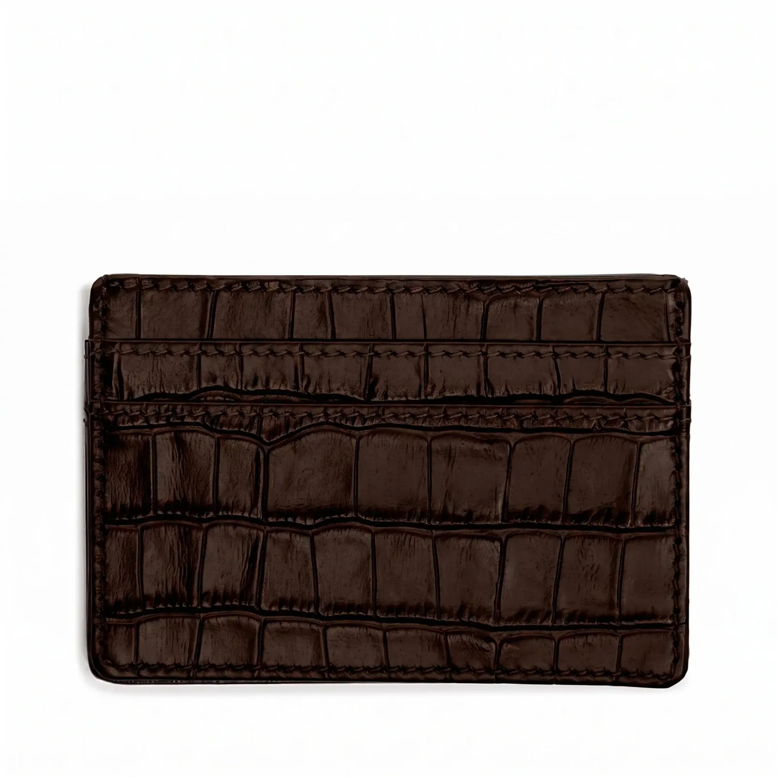Slim Card Case Brown Croc
