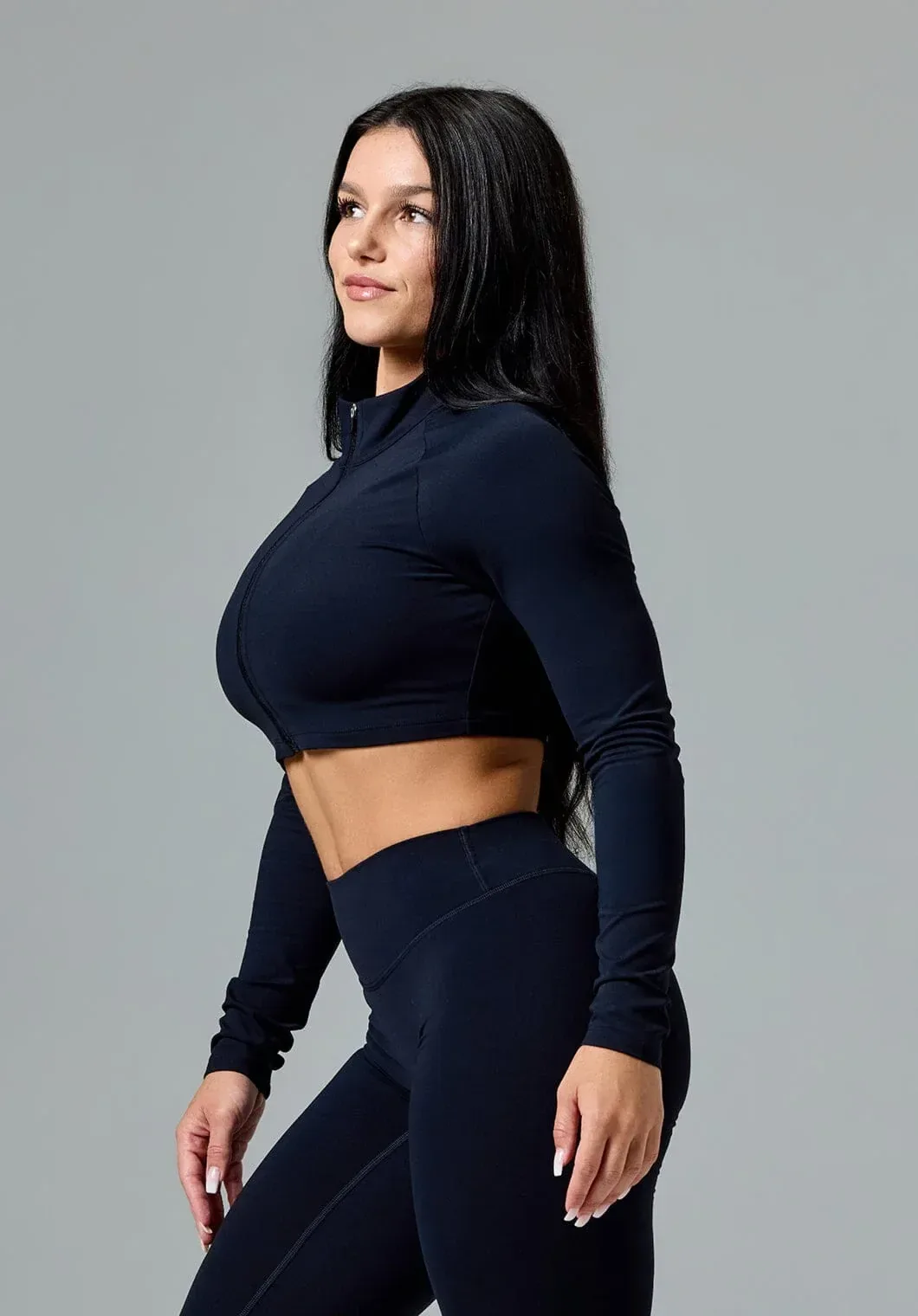 FormLux™ Fitted Crop Jacket Black Onyx
