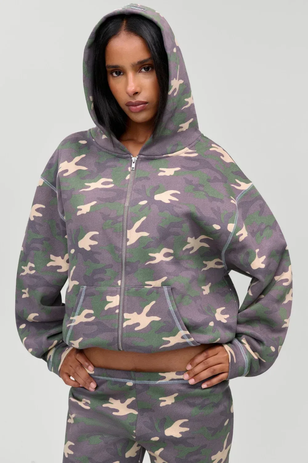 Drew Terry Zip Up Hoodie – Classic Camo