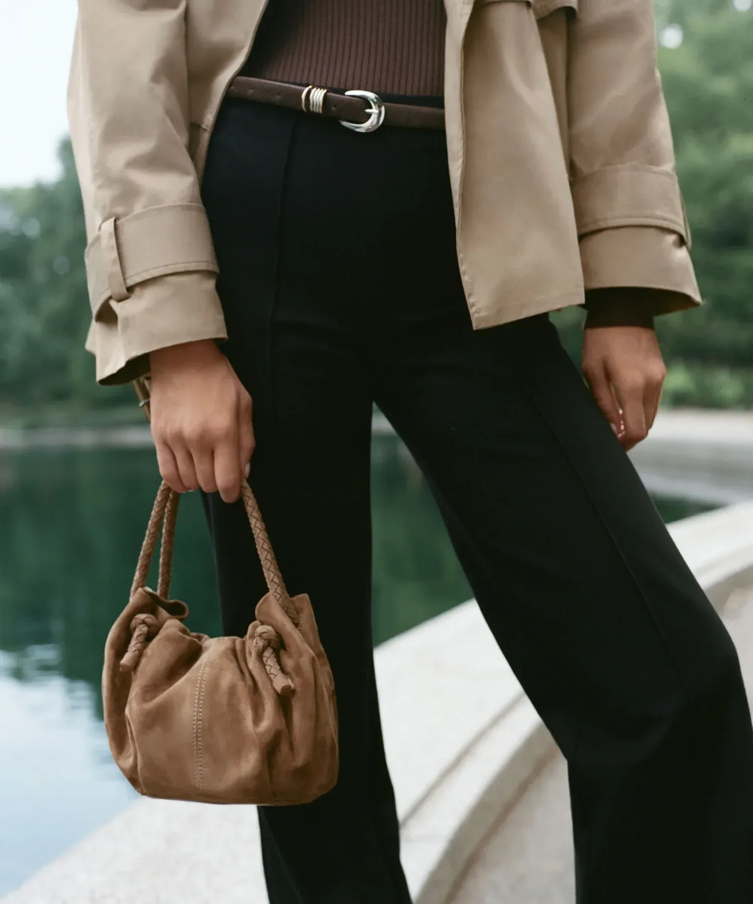 Cocoa Crossbody Dark Tan Suede