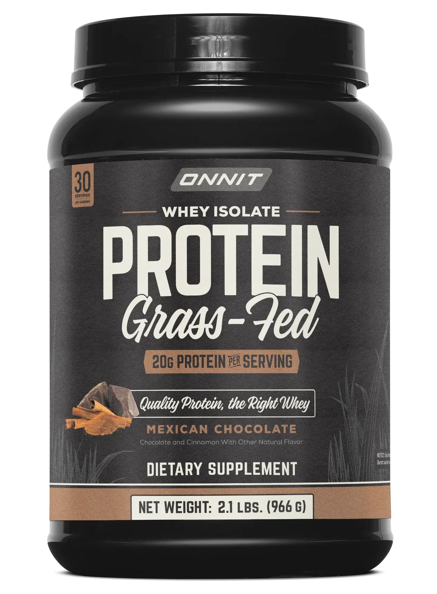 Grass Fed Whey Isolate Protein – Mexican Chocolate (30 Serving Tub)