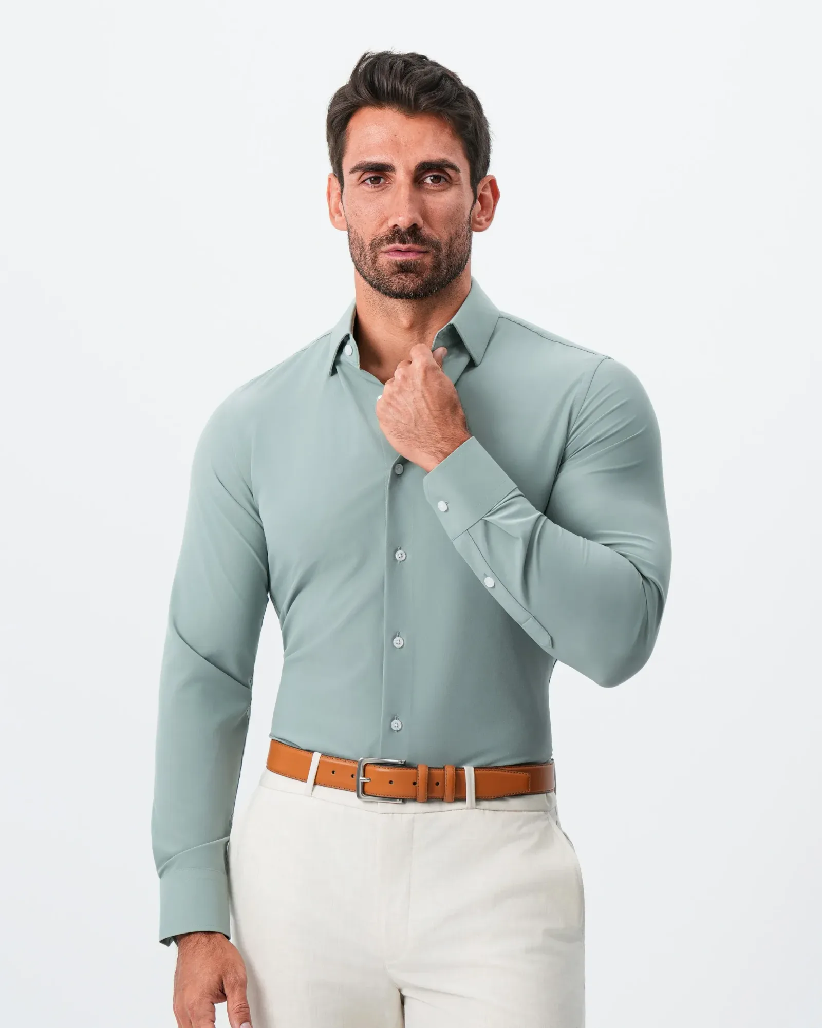 "The Westfield'' Solid Sage Green – Classic Fit