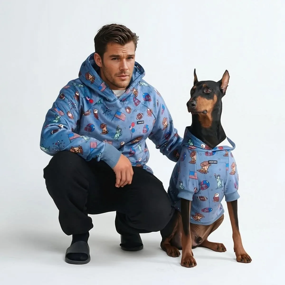 The USA Human Hoodie – Blue
