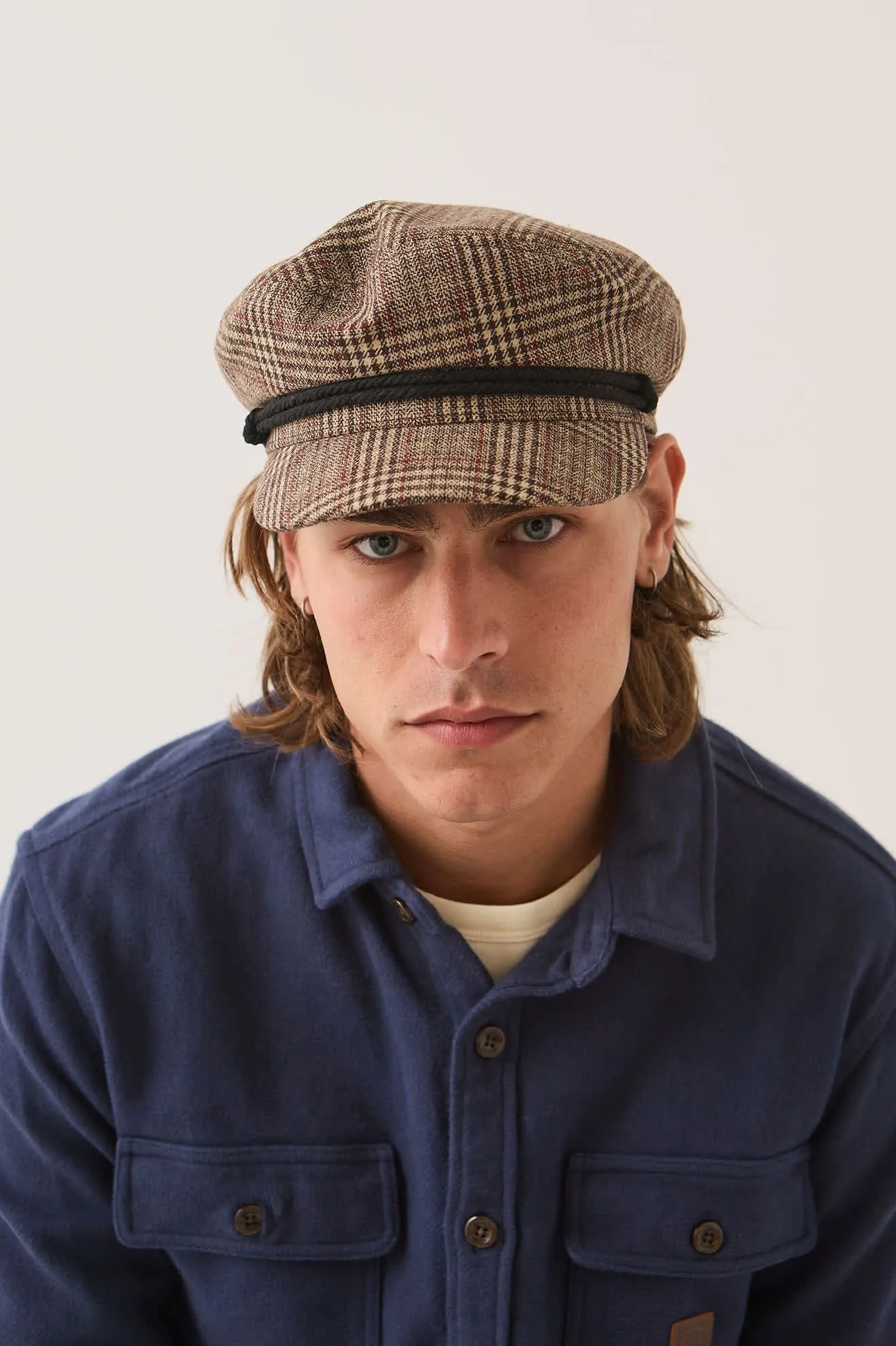 Fiddler Fisherman Cap – Brown/Tan/Red Plaid