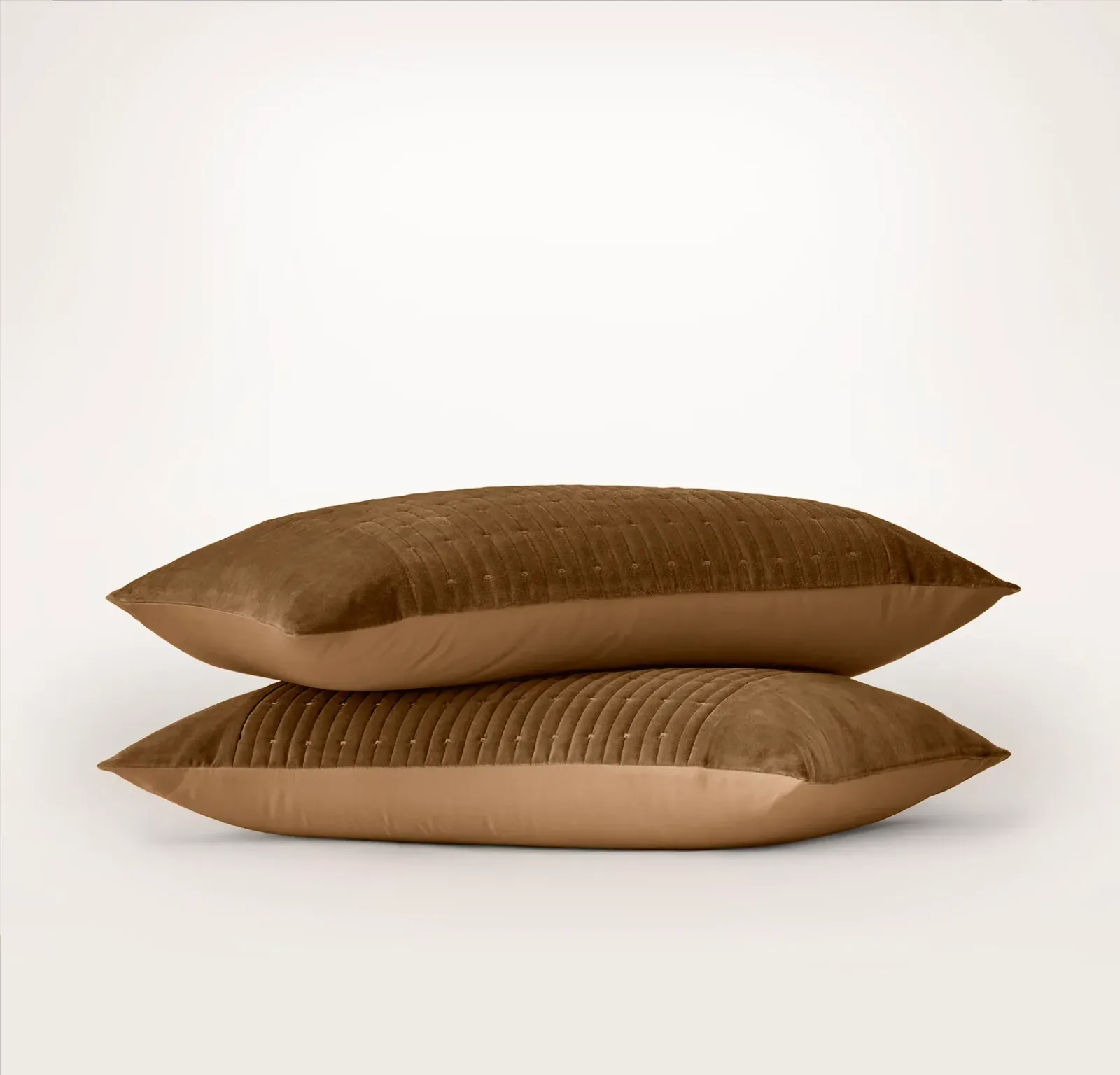 Fluted Cotton Velvet Duvet Sham Set – Deep Camel