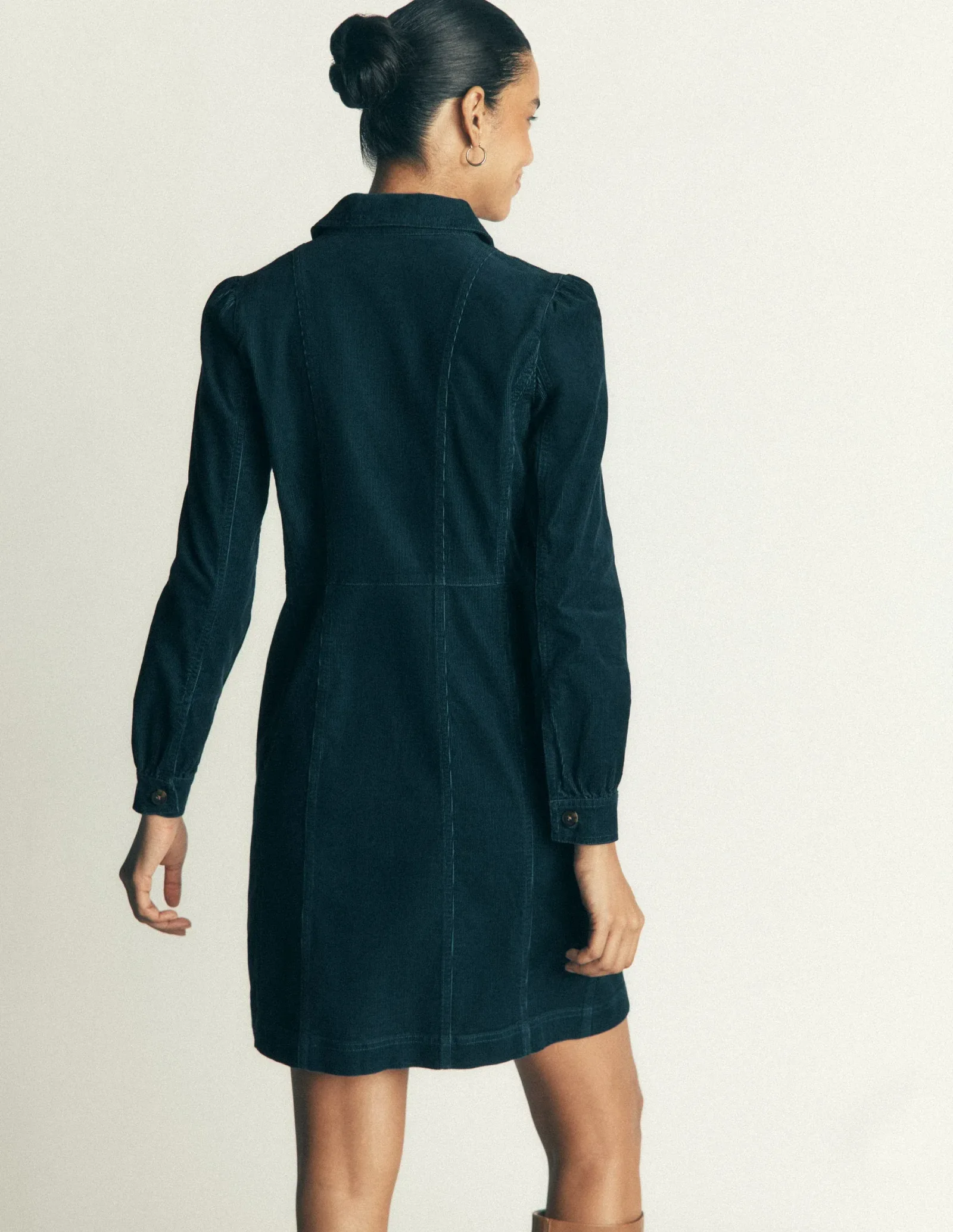 Rhoda Cord Short Dress-Teal Ocean