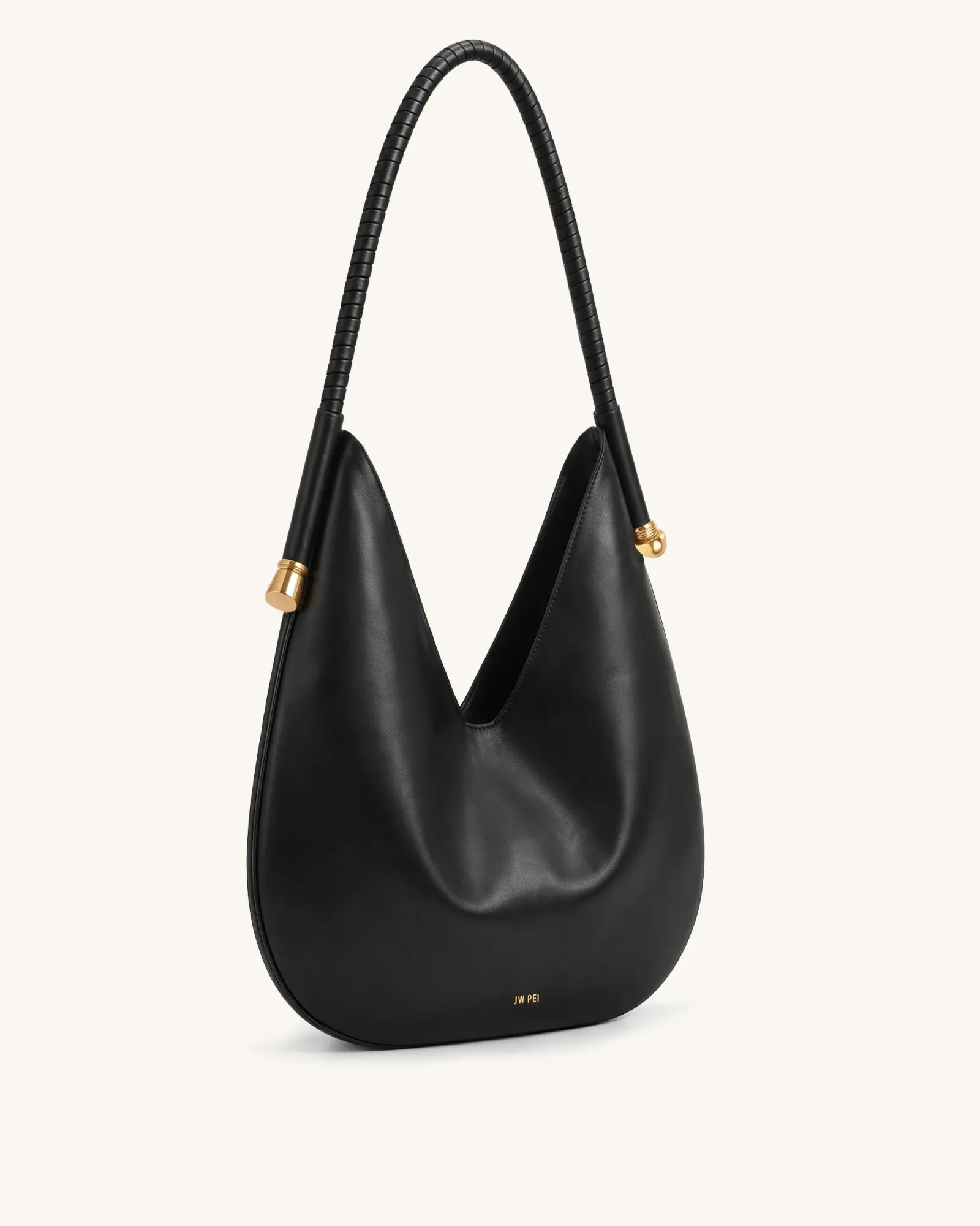 Mila Crescent Shoulder Bag – Black