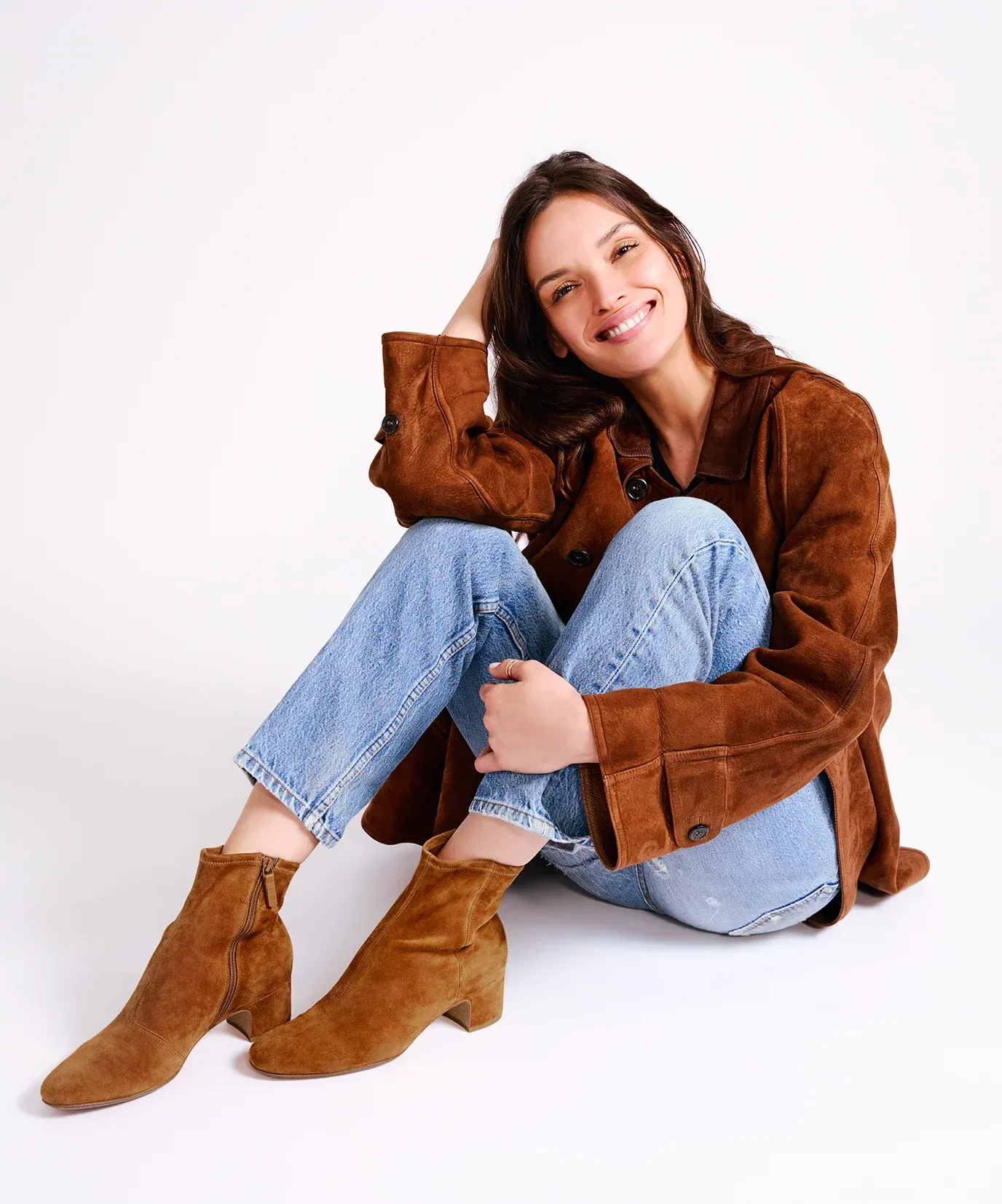The Starling 50 Bootie – Tan Stretch Suede