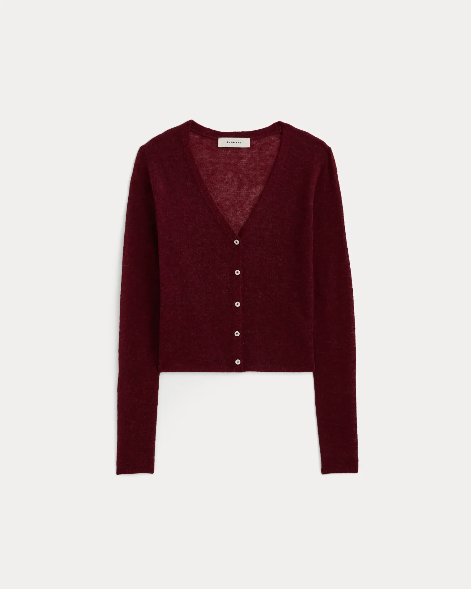 Air Alpaca Wide V Cropped Cardigan – Cabernet